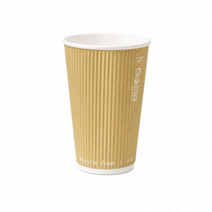 Gobelet carton ondulé beige double paroi "Rippley" Ø62mm H62mm 120ml - 1000Pcs