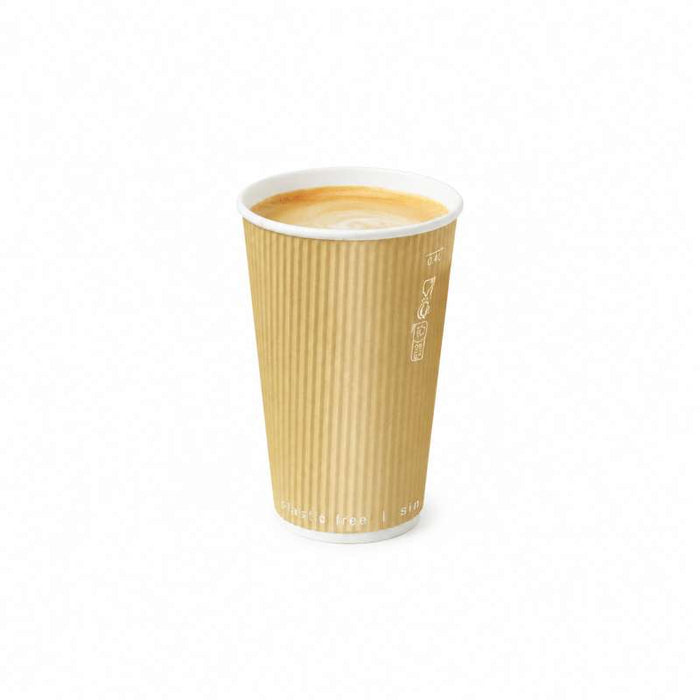 Gobelet carton ondulé beige double paroi "Rippley" Ø62mm H62mm 120ml - 1000Pcs