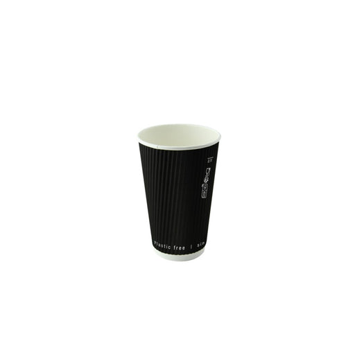 Gobelet carton double paroi noir "Rippley"   H62mm 120ml - 1000Pcs