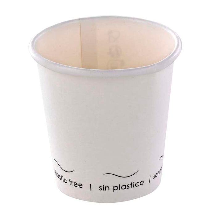 Gobelet Eden blanc en carton sans plastique, Waterbased  H57mm 72ml-1000Pcs