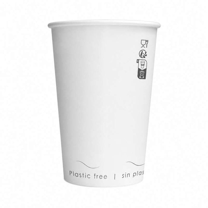 Gobelet Eden blanc en carton sans plastique, Waterbased  H79mm 180ml-1000Pcs