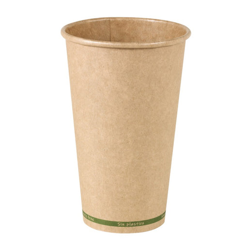 Gobelet Zen en carton kraft brun sans plastique, Waterbased  H136mm 460ml-1000Pcs