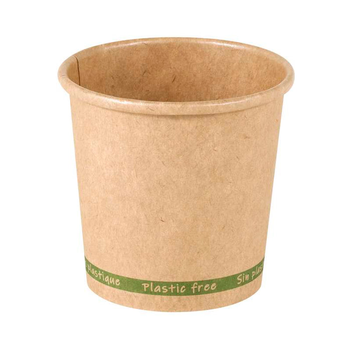 Gobelet Zen en carton kraft brun sans plastique, Waterbased  H60mm 90ml-1000Pcs