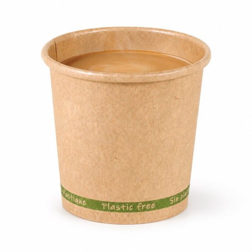 Gobelet Zen en carton kraft brun sans plastique, Waterbased  H60mm 90ml-1000Pcs