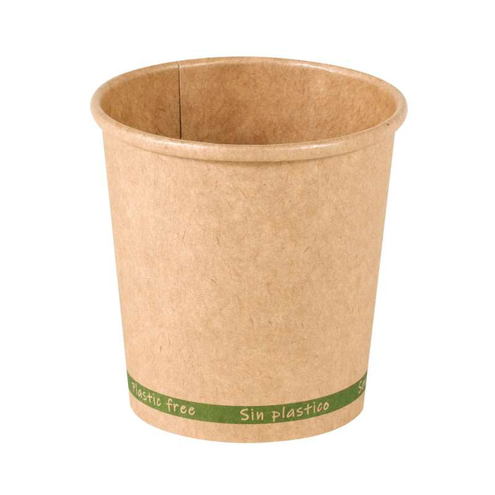 Gobelet Zen en carton kraft brun sans plastique, Waterbased  H62mm 120ml-1000Pcs