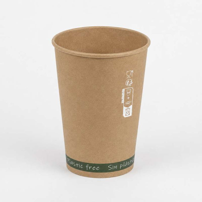 Gobelet Zen en carton kraft brun sans plastique, Waterbased  H79mm 180ml-1000Pcs