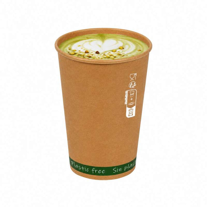 Gobelet Zen en carton kraft brun sans plastique, Waterbased  H79mm 180ml-1000Pcs