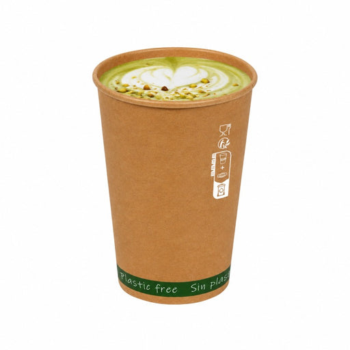 Gobelet Zen en carton kraft brun sans plastique, Waterbased  H79mm 180ml-1000Pcs