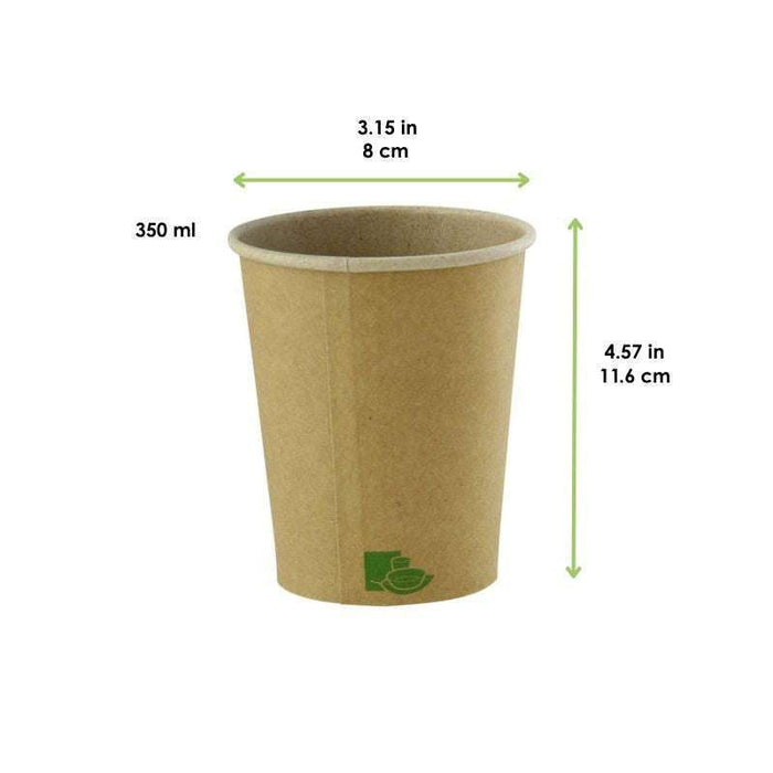 Gobelet Zen en carton kraft brun  H116mm 350ml - 1000Pcs