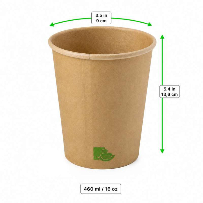 Gobelet "Zen" en carton kraft brun Ø90mm H136mm 460ml - 1000Pcs