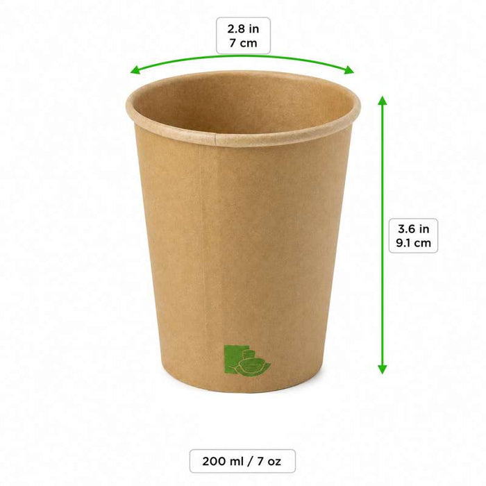 Gobelet "Zen" en carton kraft Ø70mm H91mm 200ml - 1000Pcs