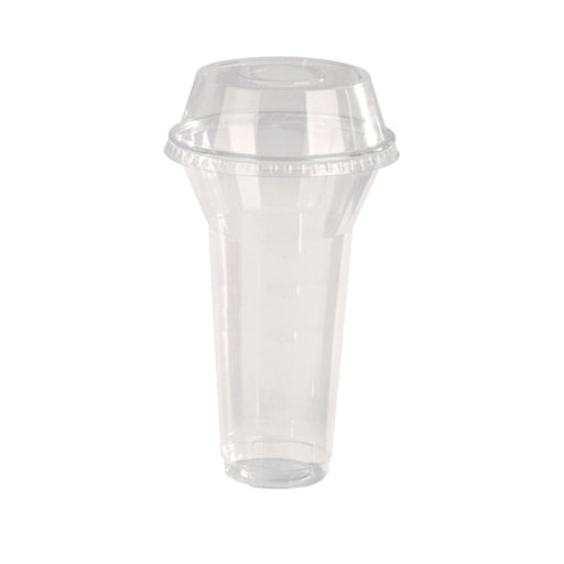 Combo vaso + tapa alta PET con agujero 450ml A127mm - 25Uds