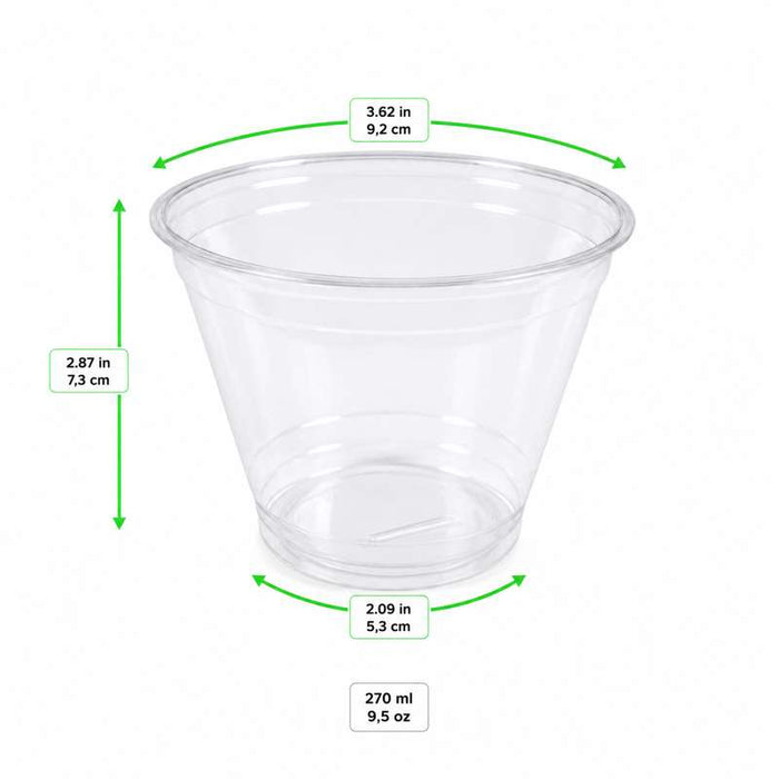 Coupe à dessert transparente en PET Ø92mm H74mm 270ml - 1000Pcs