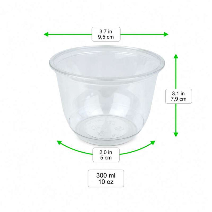 Pot à dessert transparent en PET Ø95mm H79mm 300ml - 1000Pcs