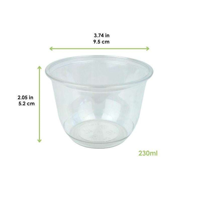 Pot à dessert en plastique PET transparent  H52mm 230ml-1000Pcs