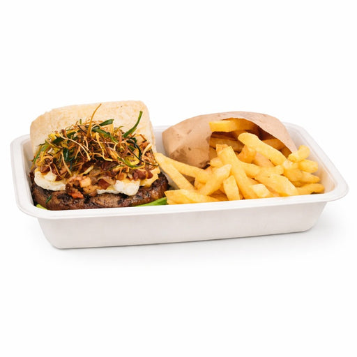 Barquette scellable pulpe laminée PLA "gastronorme" 1/4 265x160mm H45mm 1200ml-400Pcs