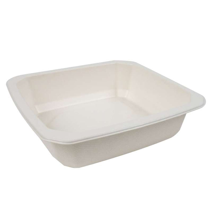 Barquette gastronorme 1/6 scellable en pulpe blanche laminée PLA 176x162mm H45mm 850ml - 400Pcs