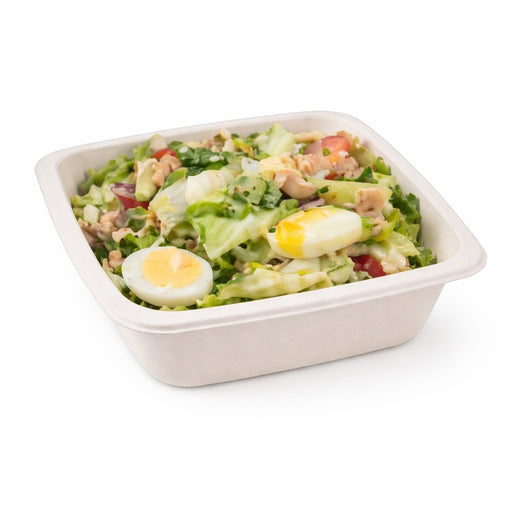 Barquette scellable pulpe laminée PLA "gastronorme" 1 /6 176x162mm H45mm 850ml-400Pcs