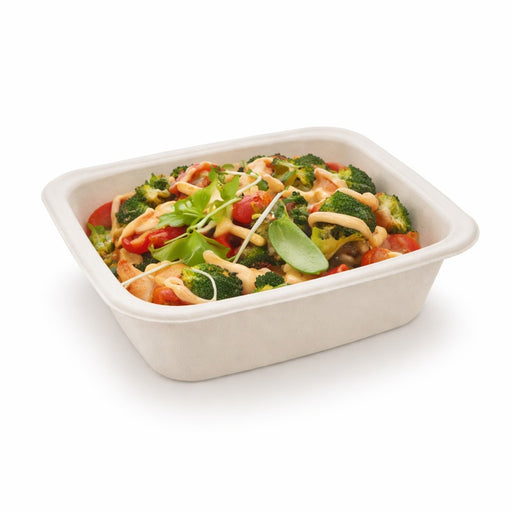 Barquette scellable pulpe laminée PLA "gastronorme" 1/8 160x130mm H46mm 585ml-400Pcs