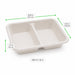 Barquette scellable blanche en pulpe de canne avec 2 compartiments 227x178mm H45mm 1060ml-200Pcs