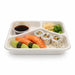 Barquette scellable blanche en pulpe de canne avec 3 compartiments 227x178mm H45mm 890ml-200Pcs