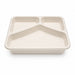 Barquette scellable blanche en pulpe de canne avec 3 compartiments 227x178mm H45mm 890ml-200Pcs