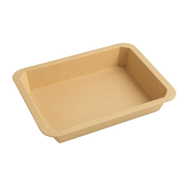 Barquette GN 1/2 scellable en carton brun pelliculé PP 325x265mm H48mm 3160ml - 200Pcs