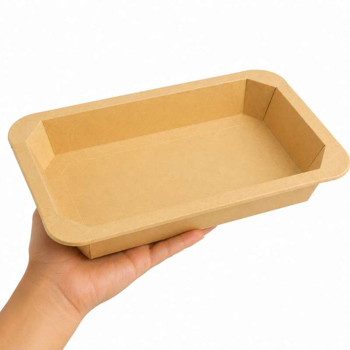Barquette GN 1/3 scellable en carton brun pelliculé PP 325x172mm H48mm 1890ml - 200Pcs