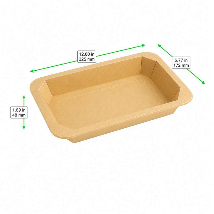Barquette GN 1/3 scellable en carton brun pelliculé PP 325x172mm H48mm 1890ml - 200Pcs