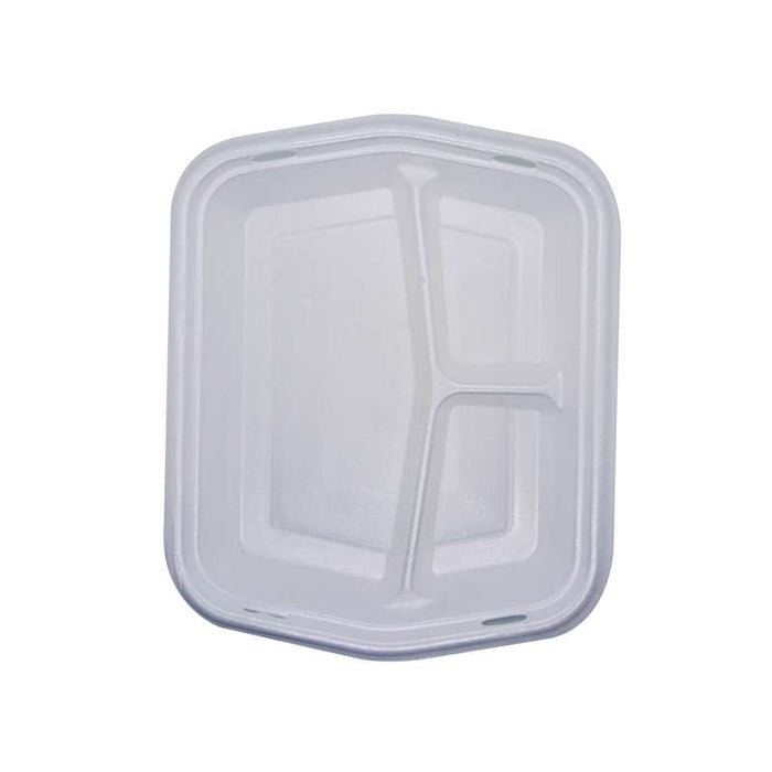 Plateau plastique PSE blanc 3 compartiments sans couvercle 220x250mm H30mm-250Pcs