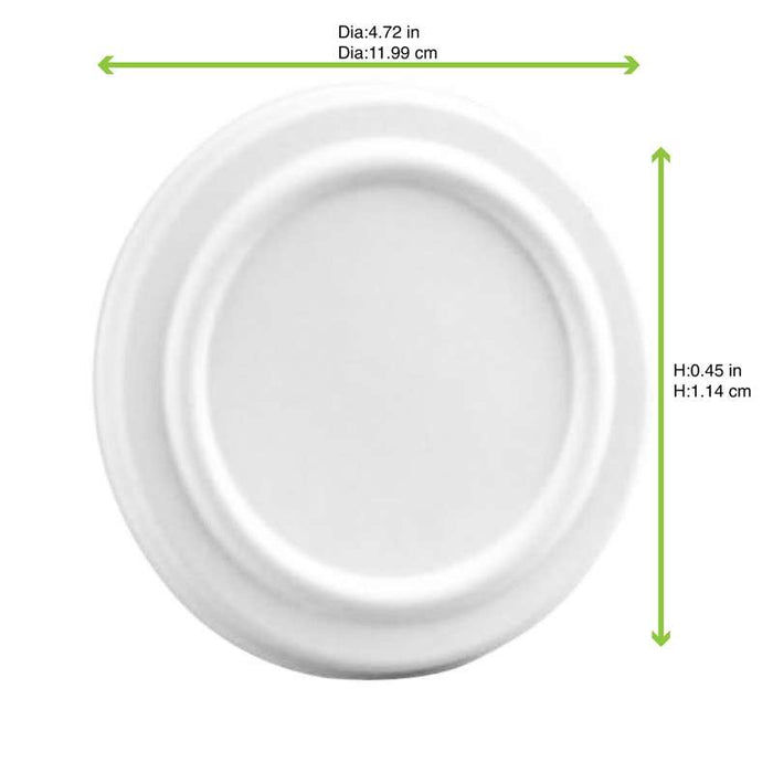 Couvercle blanc en pulpe de canne Ø116mm - 500Pcs