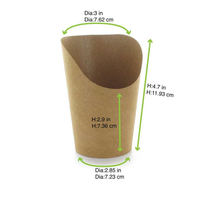 Pot wrap carton brun   H117mm 230ml - 1200Pcs
