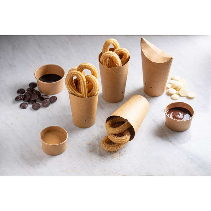 Pot en carton kraft brun pour chaud et froid Ø74mm H50mm 130ml - 1000Pcs
