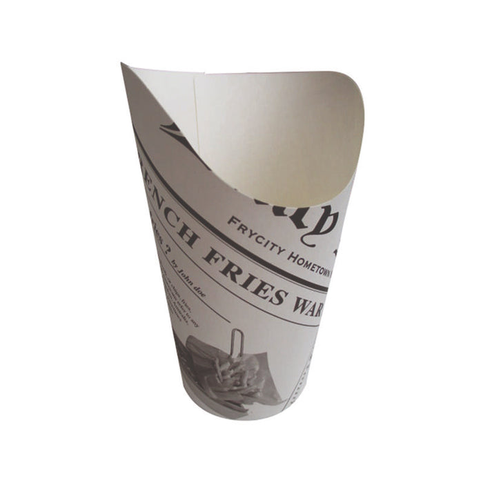 Gobelet snack carton blanc décor journal   H133mm - 1000Pcs