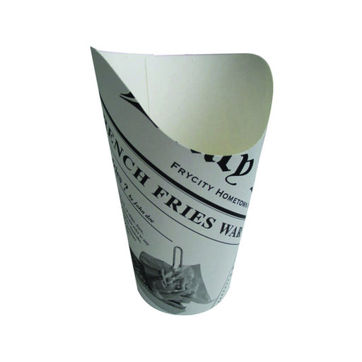 Gobelet snack carton blanc décor journal   H133mm - 1000Pcs