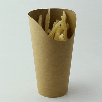 Gobelet snack carton brun   H160mm - 1000Pcs