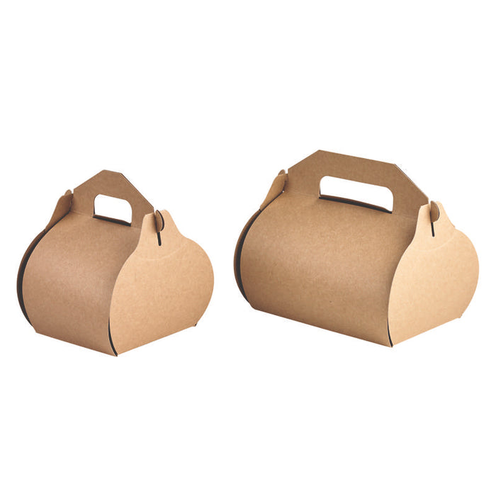 Boîte pâtissière haute carton kraft avec poignée 180x140mm H160mm - 50Pcs