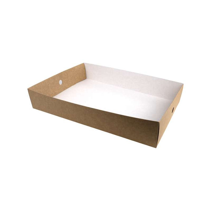 Plateau repas en carton kraft brun 450x308mm H80mm - 100Pcs