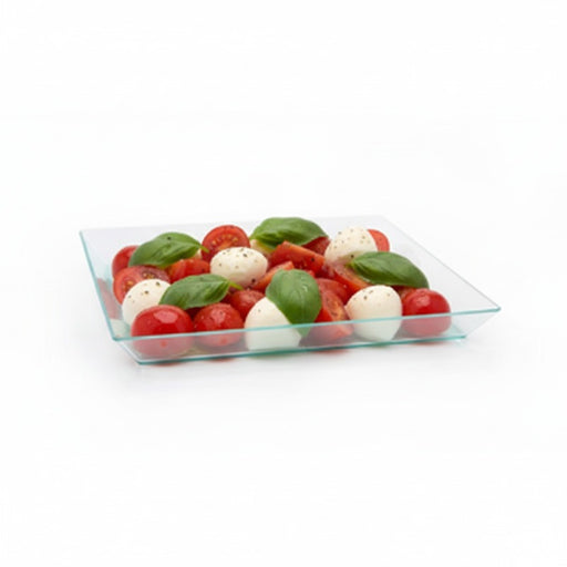 Elément de plateau réemployable plastique vert transparent "Klarity"  130x130mm-100Pcs
