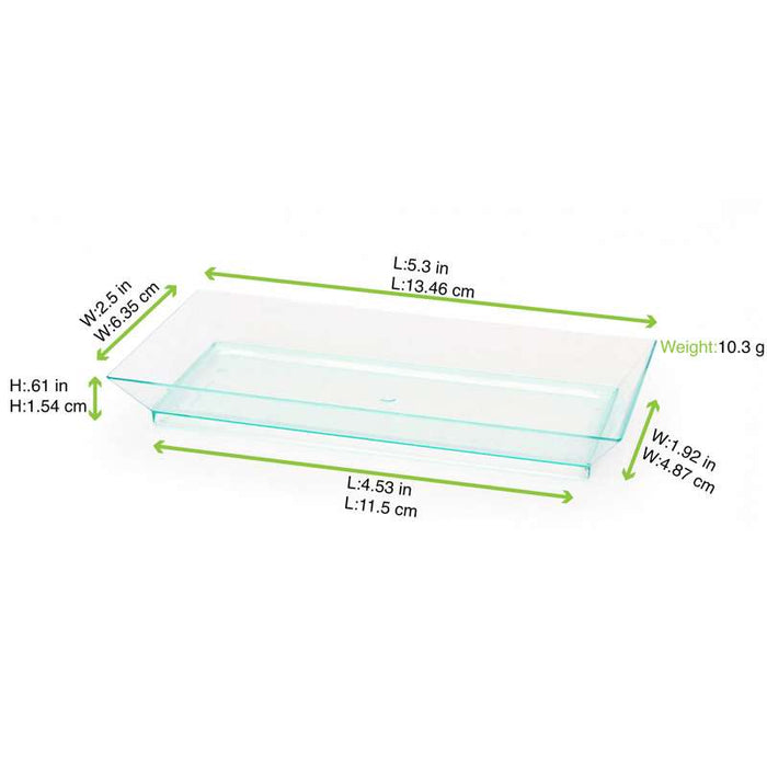 Elément de plateau réemployable plastique vert transparent "Klarity"  130x62mm-200Pcs