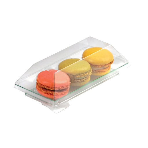 Elément de plateau réemployable plastique vert transparent "Klarity"  130x62mm-200Pcs