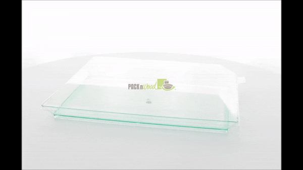 Elément de plateau réemployable plastique vert transparent "Klarity"  180x130mm-100Pcs
