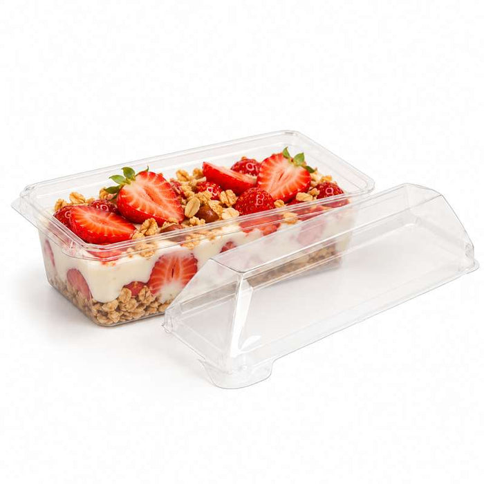 Couvercle dôme transparent en plastique PET pour mise en bouche Klarity 130x65mm-200Pcs