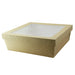 Boîte "Kray" carrée carton brun avec couvercle à fenêtre 245x245mm H80mm 4 200ml - 100Pcs