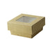 Boîte "Kray" carrée carton brun avec couvercle à fenêtre 85x85mm H40mm 200ml - 250Pcs