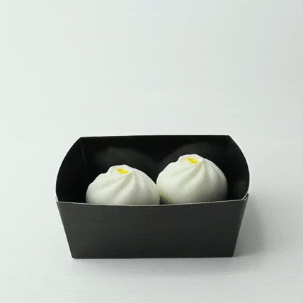 Boîte "Kray" carrée carton noir avec couvercle à fenêtre 135x135mm H50mm 700ml - 100Pcs