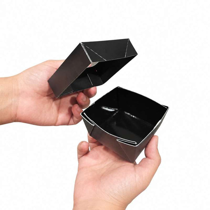 Boîte carrée "Kray" en carton noir à couvercle fenêtre 85x85mm H40mm 200ml - 100Pcs