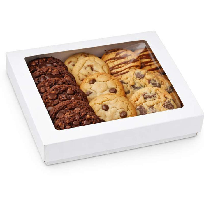 Boite "Kray" carrée carton blanc avec couvercle à fenêtre en PLA  155x155mm H50mm 900ml - 250Pcs