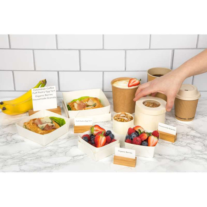 Pot carton brun chaud et froid avec couvercle carton   H100mm 470ml - 250Pcs