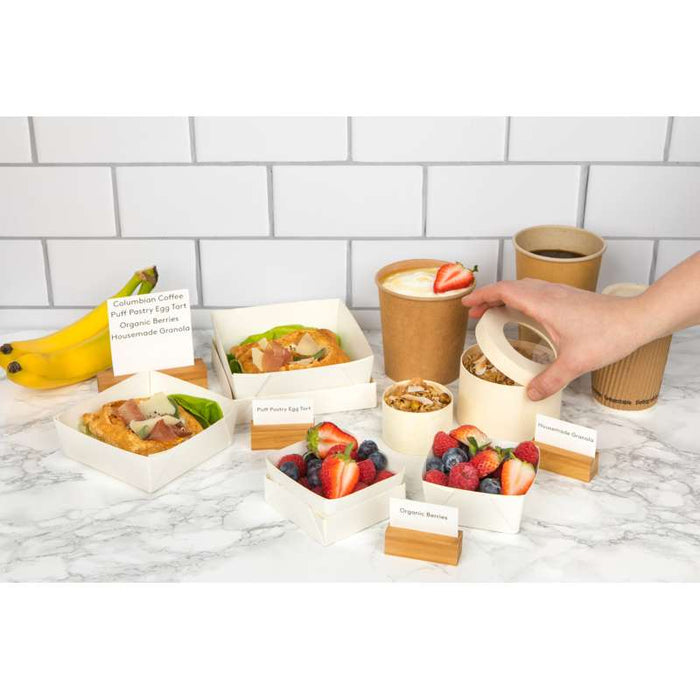 Pot carton brun chaud et froid avec couvercle carton   H100mm 470ml - 250Pcs